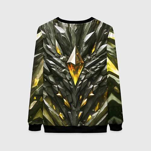 Женский свитшот Камень и золотой кристалл / 3D-Черный – фото 2