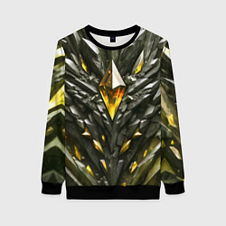 Свитшот женский Камень и золотой кристалл, цвет: 3D-черный