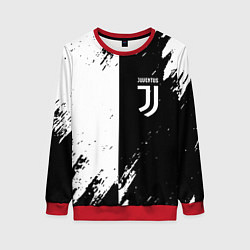 Свитшот женский Juventus краски чёрнобелые, цвет: 3D-красный