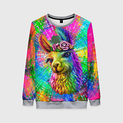 Женский свитшот Цветная лама