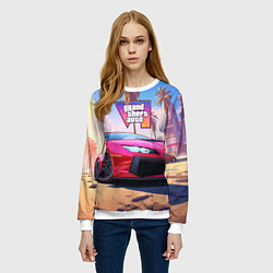 Свитшот женский GTA 6 logo auto style, цвет: 3D-белый — фото 2