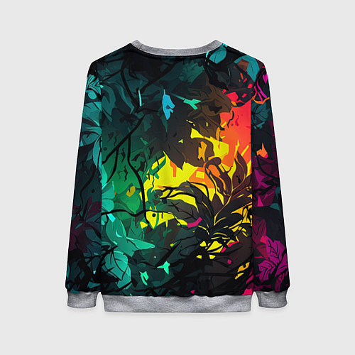 Женский свитшот GTA 6 logo абстрактные листья / 3D-Меланж – фото 2