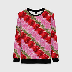 Женский свитшот Фон с лилиями и розами