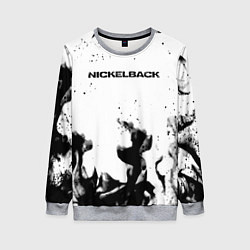 Свитшот женский Nickelback серый дым рок, цвет: 3D-меланж