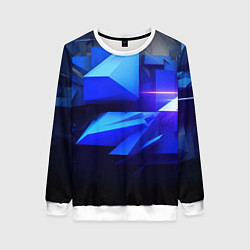 Свитшот женский Black blue background abstract, цвет: 3D-белый