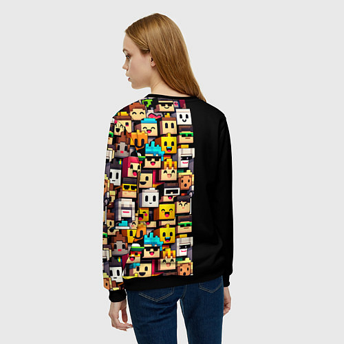 Женский свитшот Roblox - game / 3D-Черный – фото 4