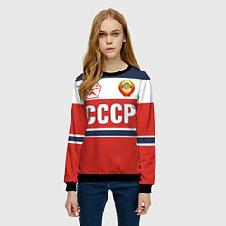 Свитшот женский Союз Советских Социалистических Республик - СССР, цвет: 3D-черный — фото 2