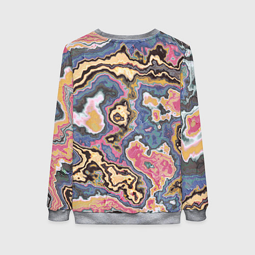 Женский свитшот Мраморный узор разноцветный / 3D-Меланж – фото 2