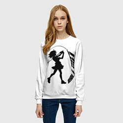 Свитшот женский Мяч вылетел, цвет: 3D-белый — фото 2