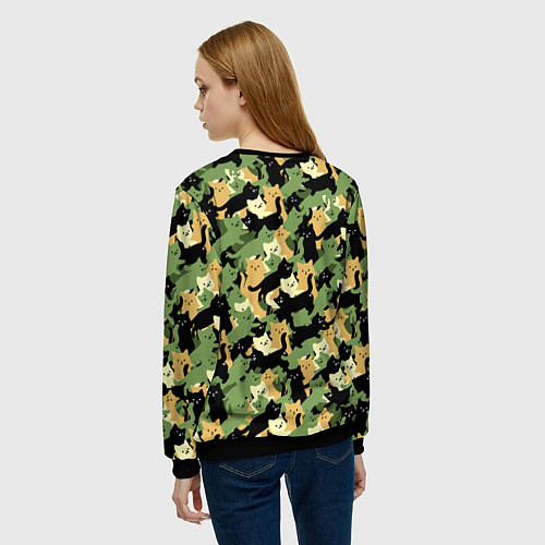 Женский свитшот Котофляж / 3D-Черный – фото 4
