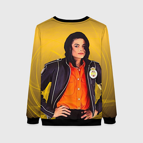 Женский свитшот Michael Jackson на золотом фоне с графикой / 3D-Черный – фото 2