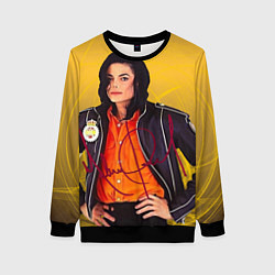 Женский свитшот Michael Jackson на золотом фоне с графикой