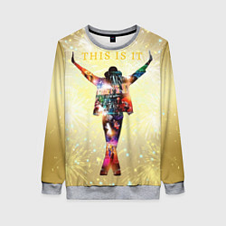 Свитшот женский Michael Jackson THIS IS IT - с салютами на золотом, цвет: 3D-меланж