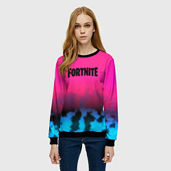 Свитшот женский Fortnite текстура броня, цвет: 3D-черный — фото 2