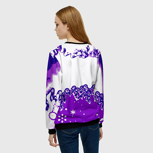 Женский свитшот Pink floyd violet splash / 3D-Черный – фото 4