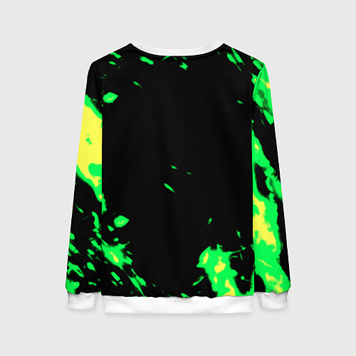 Женский свитшот Plants vs Zombies зелёная текстура / 3D-Белый – фото 2