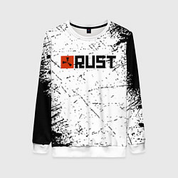 Свитшот женский RUST брызги красок, цвет: 3D-белый