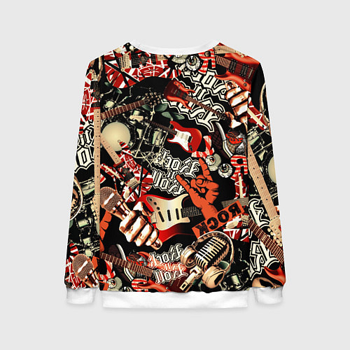 Женский свитшот Рок патерн / 3D-Белый – фото 2