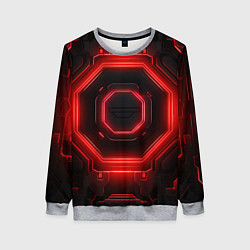 Женский свитшот Nvidia style black and red neon