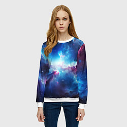 Свитшот женский Fascinating cosmic expanses, цвет: 3D-белый — фото 2