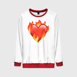 Свитшот женский Сердце в огне эмодзи, цвет: 3D-красный