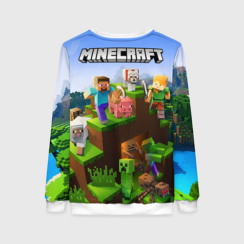 Женский свитшот Minecraft pixel world / 3D-Белый – фото 2