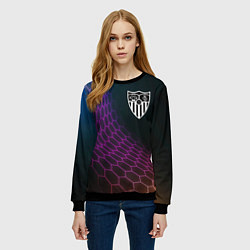 Свитшот женский Sevilla футбольная сетка, цвет: 3D-черный — фото 2