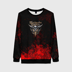 Свитшот женский Baldurs Gate краски текстура, цвет: 3D-черный
