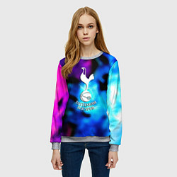 Свитшот женский Тоттенхэм фк неоновый огонь, цвет: 3D-меланж — фото 2