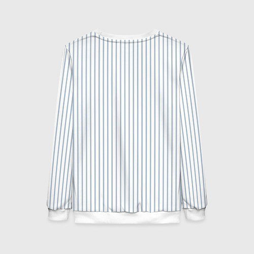 Женский свитшот Белый в голубую тонкую полоску / 3D-Белый – фото 2