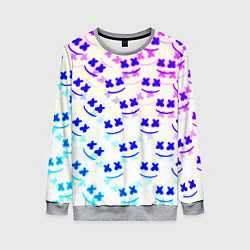 Свитшот женский Marshmello pattern neon, цвет: 3D-меланж