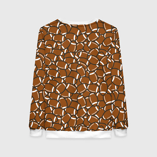 Женский свитшот Мячи регби и американского футбола / 3D-Белый – фото 2