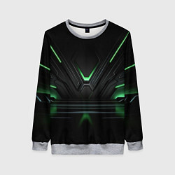 Женский свитшот Футуристическая абстракция с зеленым неоновым свет