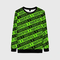 Свитшот женский Juventus green pattern sport, цвет: 3D-черный