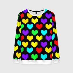 Свитшот женский Undertale heart pattern, цвет: 3D-белый