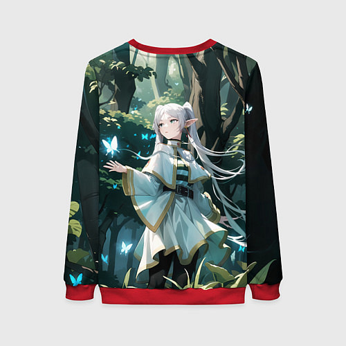Женский свитшот Sousou no Frieren Фрирен butterfly / 3D-Красный – фото 2