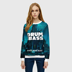 Свитшот женский Dnb night, цвет: 3D-белый — фото 2