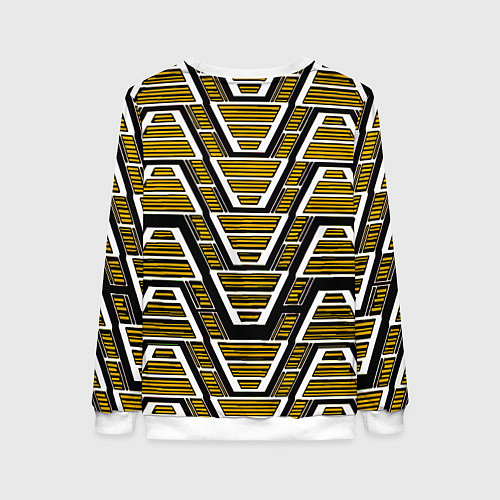 Женский свитшот Техно броня жёлтая / 3D-Белый – фото 2