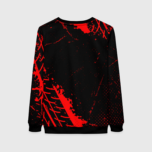 Женский свитшот Chevrolet red sport tires / 3D-Черный – фото 2