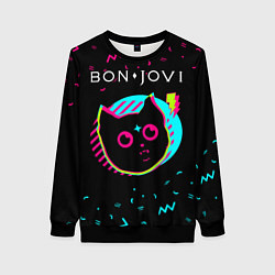Женский свитшот Bon Jovi - rock star cat