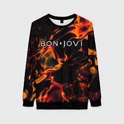 Женский свитшот Bon Jovi red lava