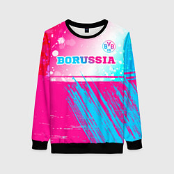 Женский свитшот Borussia neon gradient style посередине