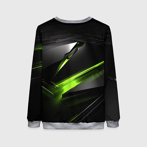 Женский свитшот Зеленая абстрактная конструкция в стиле nvidia / 3D-Меланж – фото 2