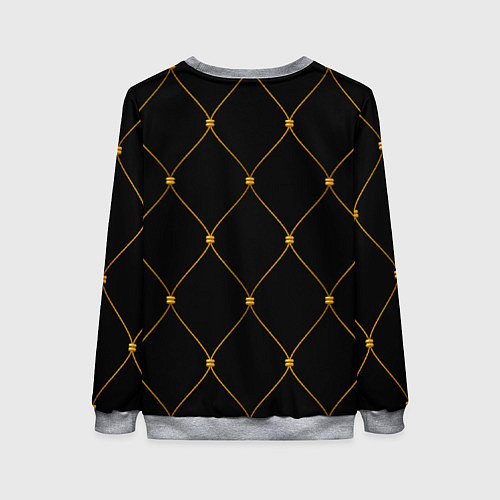 Женский свитшот Желтая сетка на черном / 3D-Меланж – фото 2