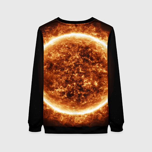 Женский свитшот Пылающее солнце крупным планом / 3D-Черный – фото 2