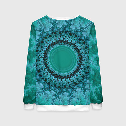 Женский свитшот Круговой фрактал / 3D-Белый – фото 2