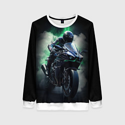 Женский свитшот Мотоциклист в дыму