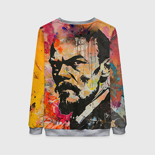 Женский свитшот Граффити портрет Владимира Ленина / 3D-Меланж – фото 2