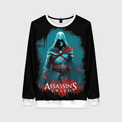 Свитшот женский Assassins creed синий дым, цвет: 3D-белый