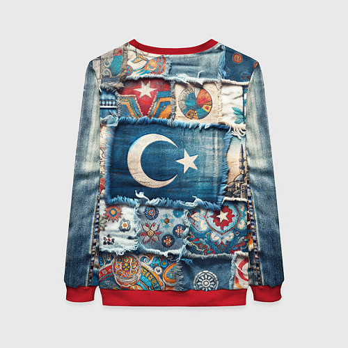 Женский свитшот Пэчворк из Турции / 3D-Красный – фото 2